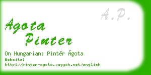 agota pinter business card