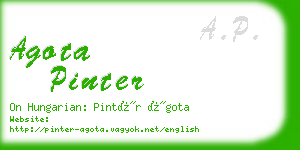agota pinter business card